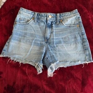 Distressed High-Rise Shorts